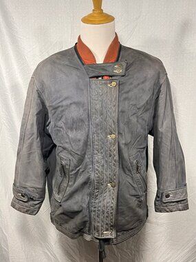 Vintage GUESS by Georges Marciano Leather Moto Jacket Distressed Archive L